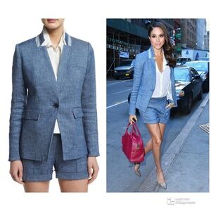 Veronica Beard Orchid Chambray Upcollar Jacket
